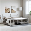 vidaXL Powder-Coated Steel King/Double Bed Frame in White