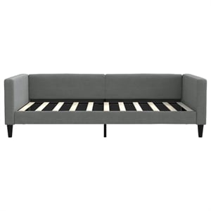 vidaXL Solid Wood Twin Day Bed in Dark Grey Fabric