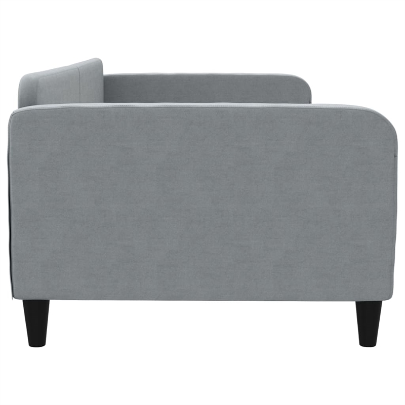 vidaXL Solid Wood Twin Day Bed in Light Grey Fabric