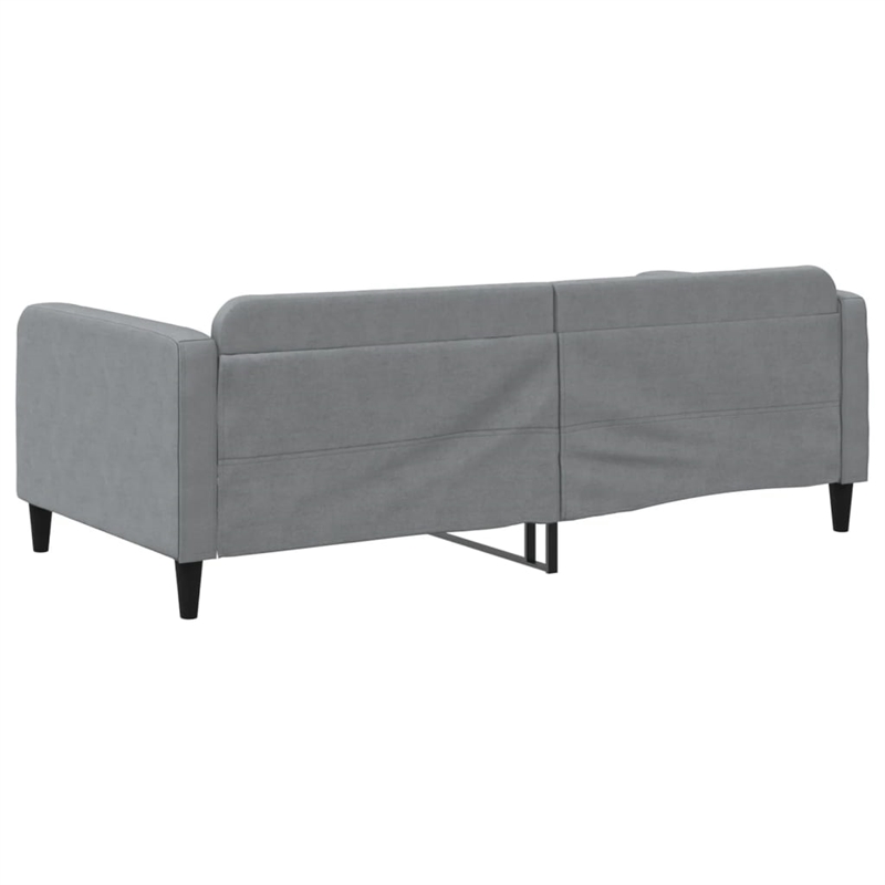 vidaXL Solid Wood Twin Day Bed in Light Grey Fabric