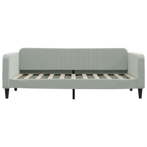 vidaXL Solid Wood Twin Day Bed in Light Grey Fabric