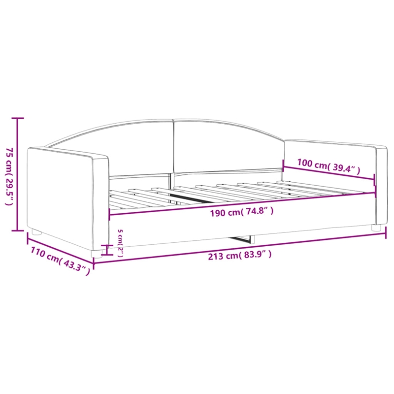 vidaXL Polyester fabric Day Bed in Dark Gray
