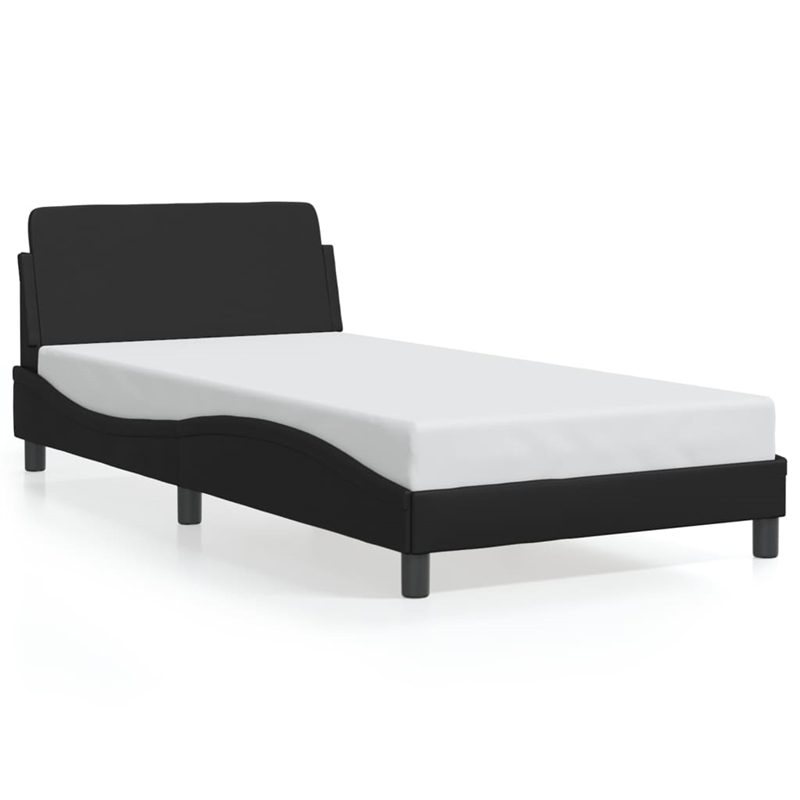 vidaXL Engineered wood Twin Bed Frame in Black