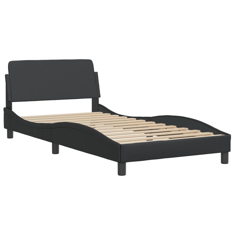 vidaXL Engineered wood Twin Bed Frame in Black
