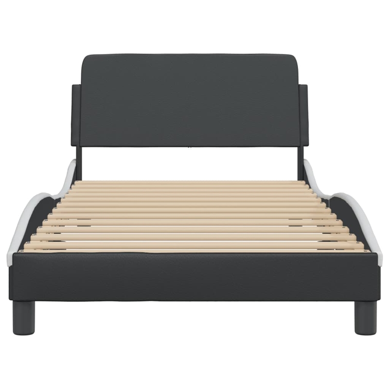 vidaXL Engineered wood Twin Bed Frame in Black and White
