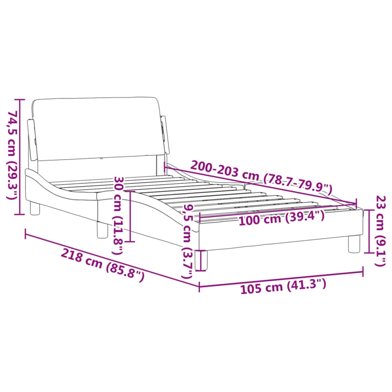 vidaXL Engineered Wood Bed Frame in Light Grey