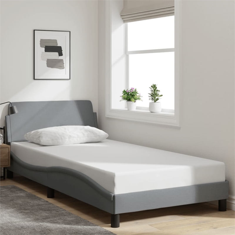 vidaXL Engineered Wood Bed Frame in Light Grey