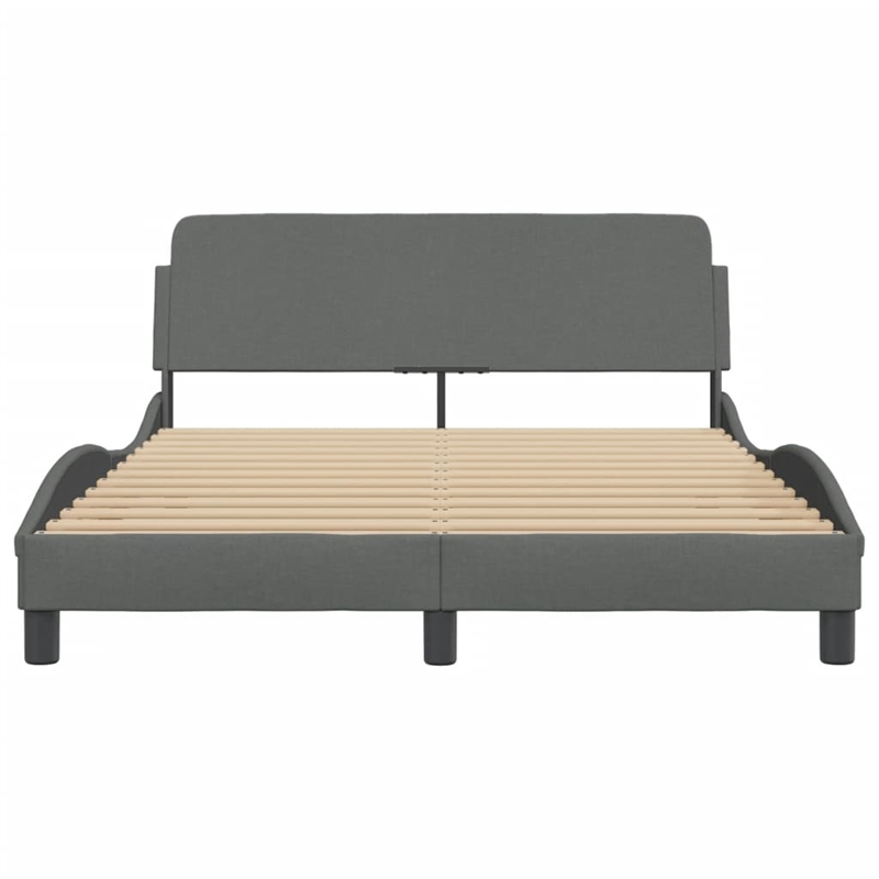 vidaXL Solid Pine Wood Bed Frame in Dark Gray