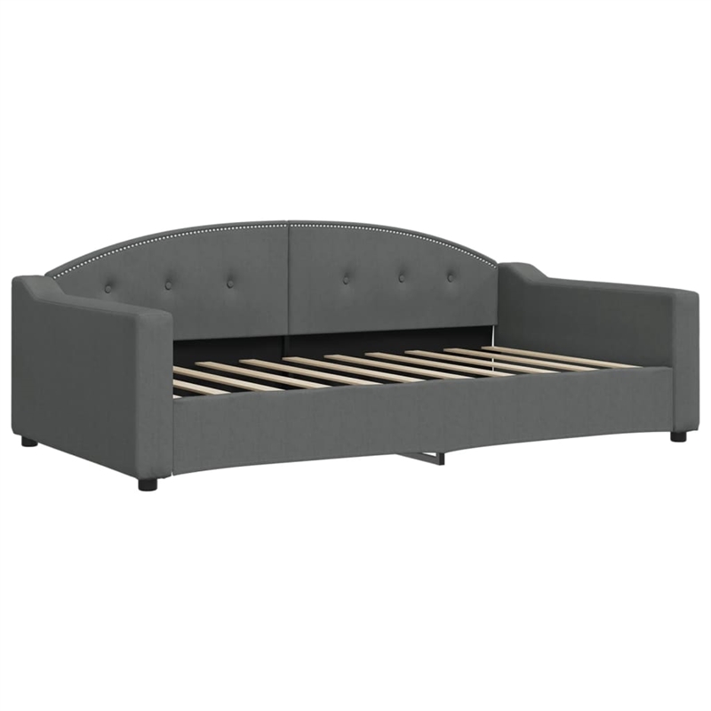 vidaXL Solid Wood Fabric Polyester Daybed in Dark Grey