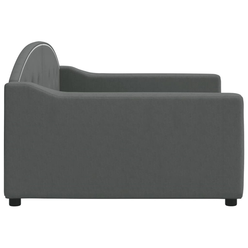 vidaXL Solid Wood Fabric Polyester Daybed in Dark Grey
