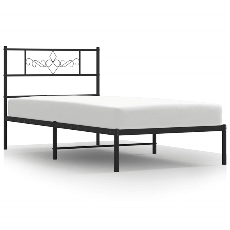 vidaXL Engineered wood Twin Bed Frame in Black