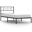 vidaXL Engineered wood Twin Bed Frame in Black