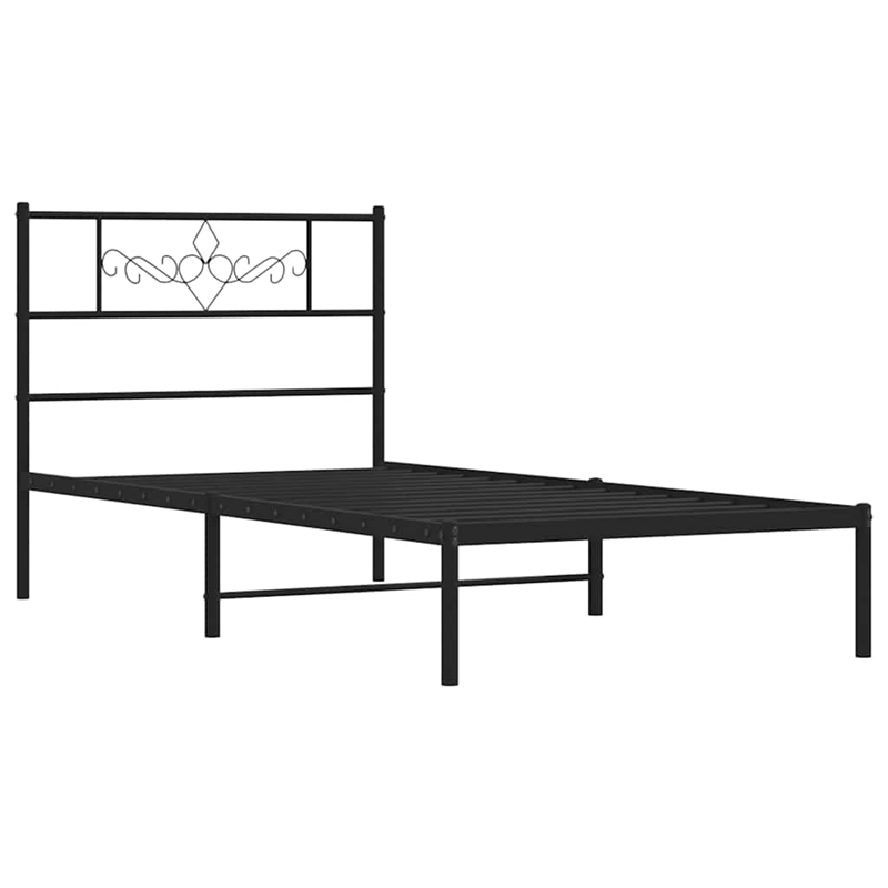 vidaXL Engineered wood Twin Bed Frame in Black