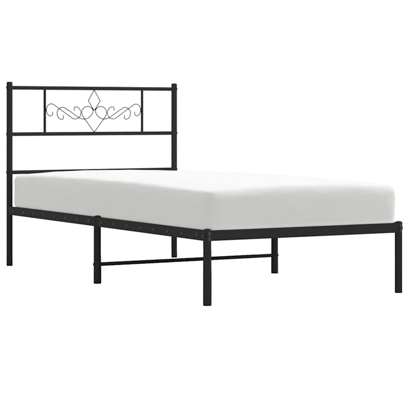 vidaXL Engineered wood Twin Bed Frame in Black