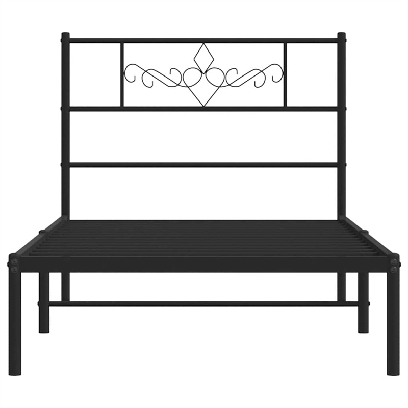 vidaXL Engineered wood Twin Bed Frame in Black