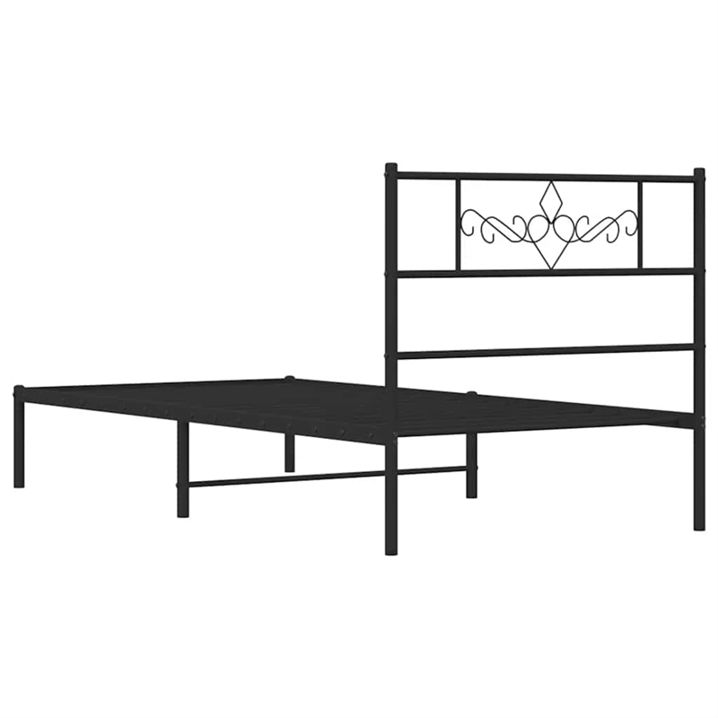 vidaXL Engineered wood Twin Bed Frame in Black