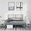 vidaXL Rectangular Traditional Steel Full Bed Frame in Black