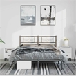 vidaXL Rectangular Metal Bed Frame with Headboard in Black
