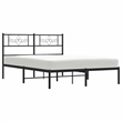 vidaXL Rectangular Metal Bed Frame with Headboard in Black