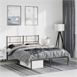 vidaXL Rectangular Metal Bed Frame with Headboard in Black