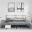 vidaXL Rectangular Powder-Coated Steel Full Bed Frame in Black