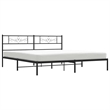 vidaXL Rectangular Powder-Coated Steel Full Bed Frame in Black