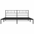 vidaXL Rectangular Powder-Coated Steel Full Bed Frame in Black