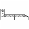 vidaXL Rectangular Powder-Coated Steel Full Bed Frame in Black