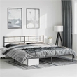 vidaXL Rectangular Powder-Coated Steel Full Bed Frame in Black