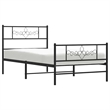 vidaXL Powder-Coated Steel Single Bed Frame in Black