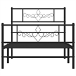 vidaXL Powder-Coated Steel Single Bed Frame in Black