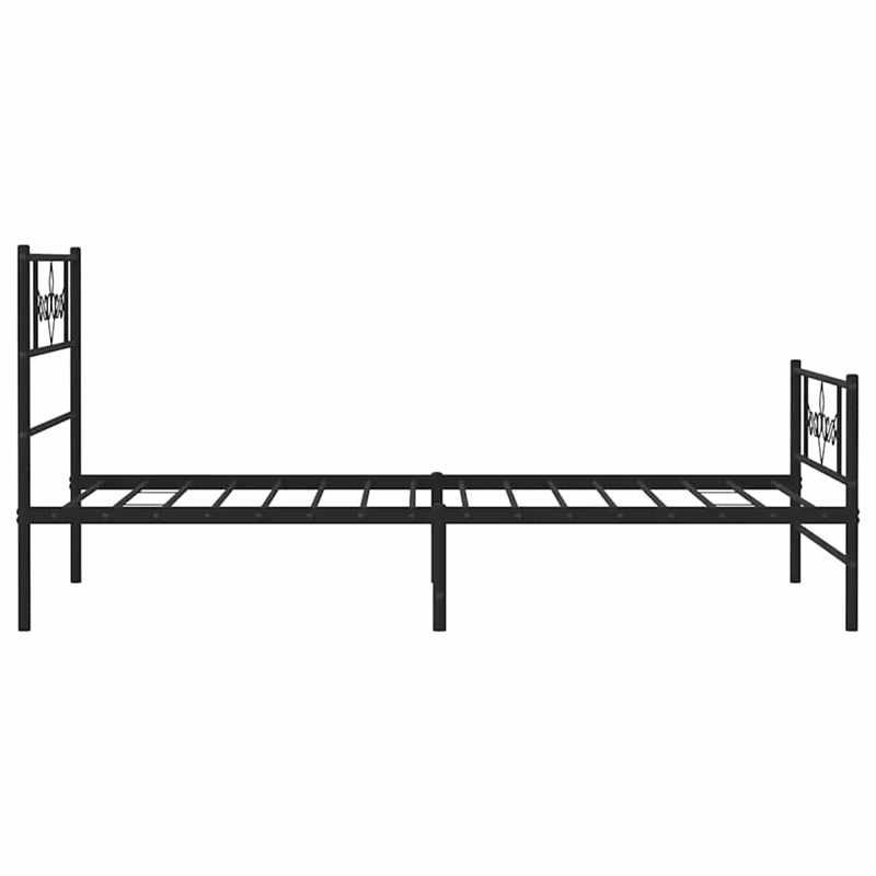 vidaXL Powder-Coated Steel Single Bed Frame in Black