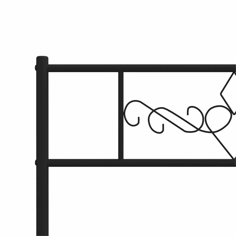 vidaXL Powder-Coated Steel Single Bed Frame in Black