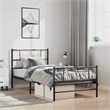 vidaXL Powder-Coated Steel Single Bed Frame in Black