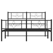 vidaXL Rectangular Powder-Coated Steel Full Bed Frame in Black