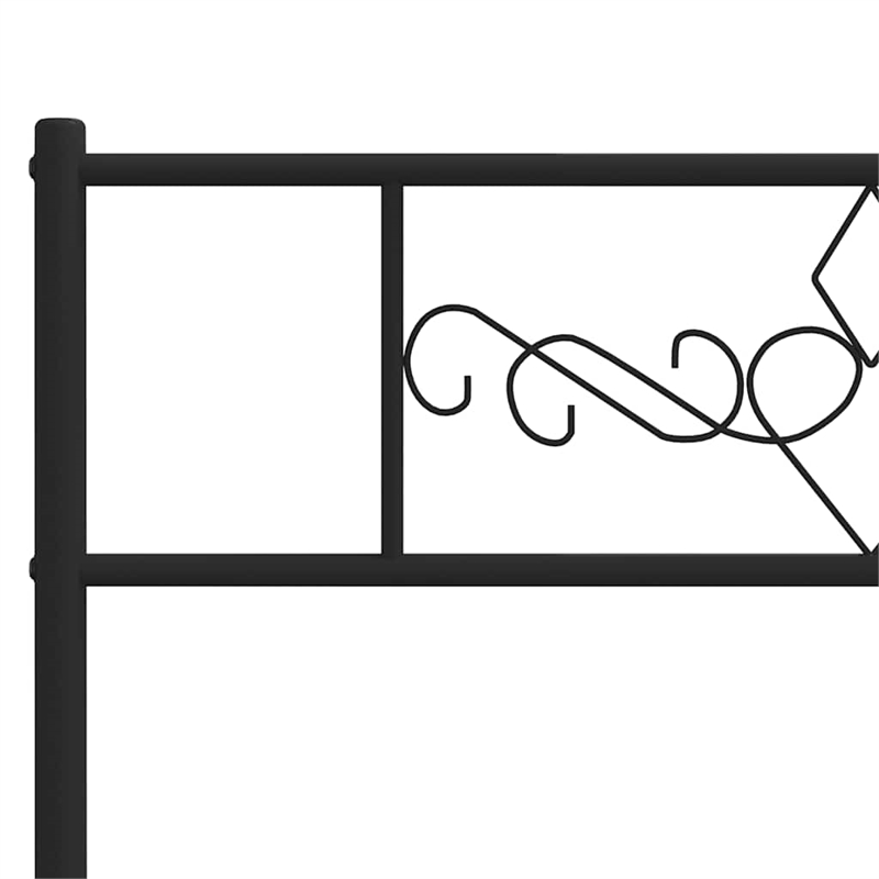 vidaXL Rectangular Powder-Coated Steel Full Bed Frame in Black