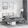 vidaXL Rectangular Powder-Coated Steel Full Bed Frame in Black