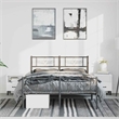 vidaXL Rectangular Powder-Coated Steel Full Bed Frame in Black