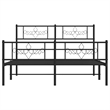 vidaXL Rectangular Powder-Coated Steel Full Bed Frame in Black