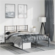 vidaXL Rectangular Powder-Coated Steel Full Bed Frame in Black