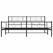 vidaXL Rectangular Steel Cal King/Double Bed Frame in Black