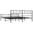 vidaXL Rectangular Steel Cal King/Double Bed Frame in Black