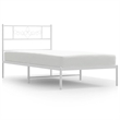 vidaXL 39.4 x 74.8 Powder-Coated Stee Bed Frame in White