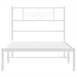 vidaXL 39.4 x 74.8 Powder-Coated Stee Bed Frame in White