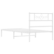 vidaXL 39.4 x 74.8 Powder-Coated Stee Bed Frame in White