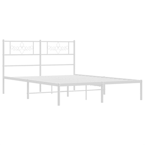 vidaXL Powder-Coated Steel King Size Bed Frame in White