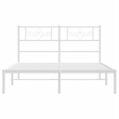 vidaXL Powder-Coated Steel King Size Bed Frame in White