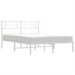vidaXL Powder-Coated Steel King Size Bed Frame in White