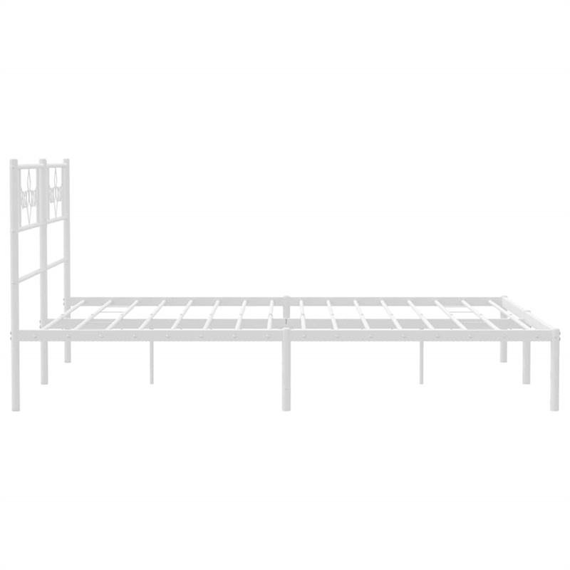 vidaXL Powder-Coated Steel King Size Bed Frame in White