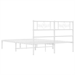 vidaXL Powder-Coated Steel King Size Bed Frame in White